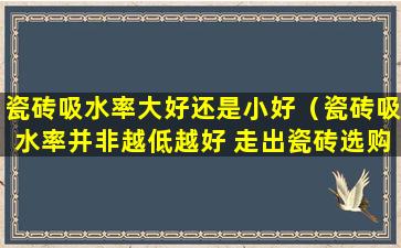 瓷砖吸水率大好还是小好（瓷砖吸水率并非越低越好 走出瓷砖选购的误区）